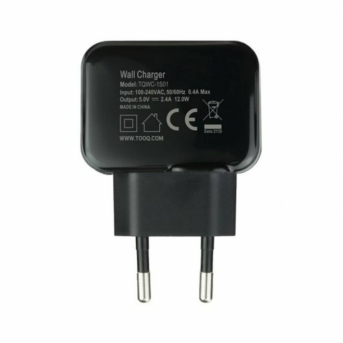 TooQ TQWC-1S01 Chargeur mural 12 W Noir