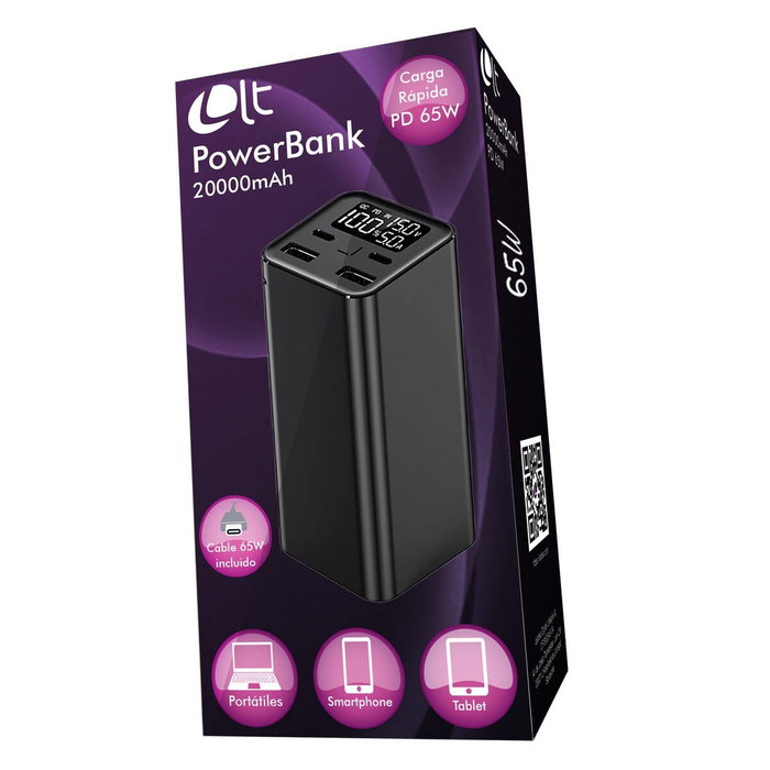 Power Bank LEOTEC LEPOW65W20K Noir 20000 mAh Chargement rapide (40 Unités) Power Bank LEOTEC LEPOW65W20K Noir 20000 mAh Chargement rapide (40 Unités)