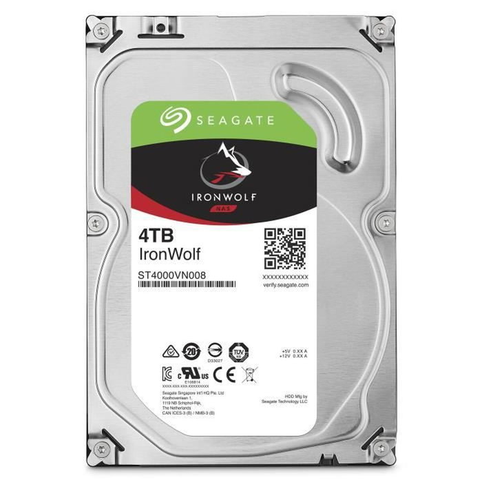 Seagate IronWolf NAS ST4000VN006 4 To 3,5 pouces 5400 RPM Seagate IronWolf NAS ST4000VN006 4 To 3,5 pouces 5400 RPM
