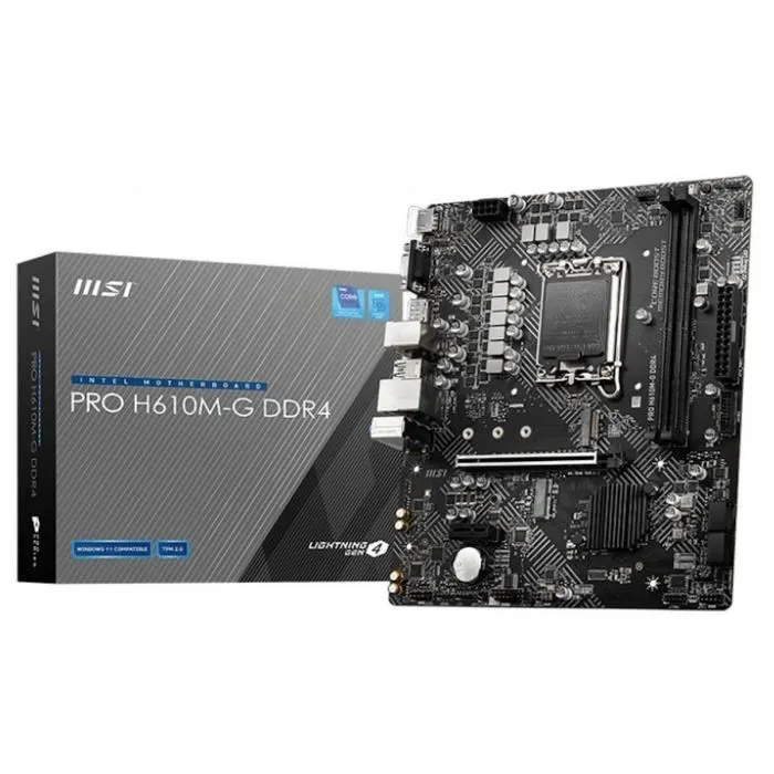 MSI Carte mère PRO H610M-G DDR4 Socket LGA 1700 (Intel H610) pour processeurs Intel 12e génération - Support DDR4 3200 MHz