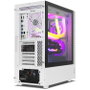 Nox Hummer Nemesis NXHUMMERNMSSWH Boîtier PC Gaming Semi-Tour blanche, ARGB, Panneaux en Verre Trempé, USB 3.0