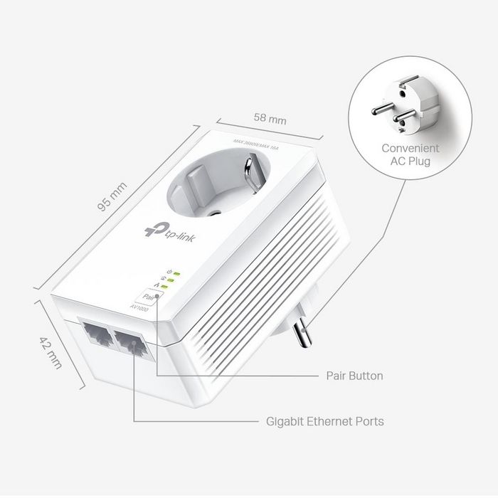 TP-Link Kit CPL TL-PA7027P - 2 Adaptateurs Gigabit HomePlug AV2 jusqu'à 1000 Mbps, 2 Ports Ethernet, Branchez et Utilisez TP-Link Kit CPL TL-PA7027P - 2 Adaptateurs Gigabit HomePlug AV2 jusqu'à 1000 Mbps, 2 Ports Ethernet, Branchez et Utilisez