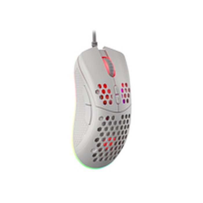 Souris avec Câble et Capteur Optique Genesis Krypton 555 Blanc 8000 dpi (1 Unité)