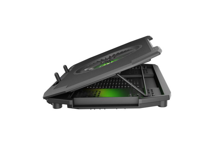 Genesis Base Refroidisseur pour Ordinateur Portable Oxid 850 RGB 5 Ventilateurs Réglable Jusqu'à 17.3 Pouces Noir