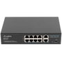 Lanberg Switch 10 Ports 100Mb 8x PoE+ 2x Gigabit, Montage Rack 10/19 Pouces, Non Administrable