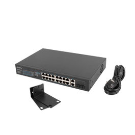 Lanberg Switch 18 ports 100mb 16xpoe+ avec 2 ports Combo UpLink 1 Gbps