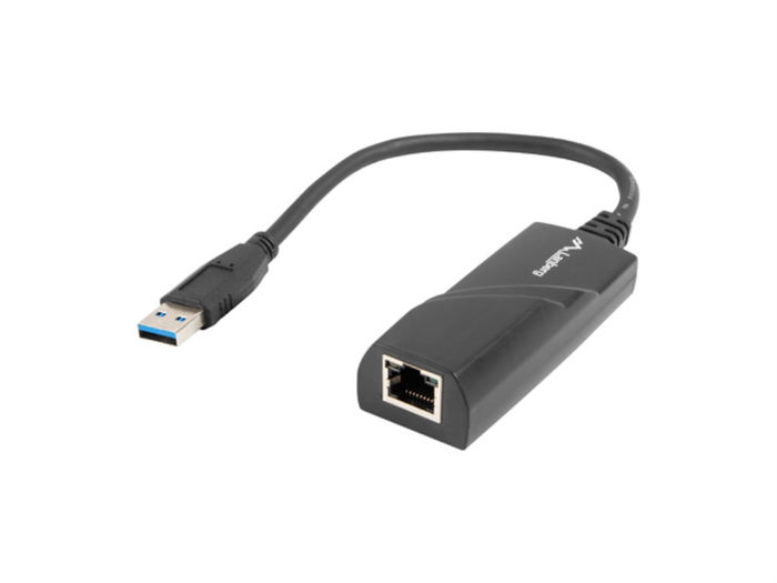 Lanberg Adaptateur USB 3.0 vers RJ45 Gigabit Ethernet, Noir, 15 cm Lanberg Adaptateur USB 3.0 vers RJ45 Gigabit Ethernet, Noir, 15 cm