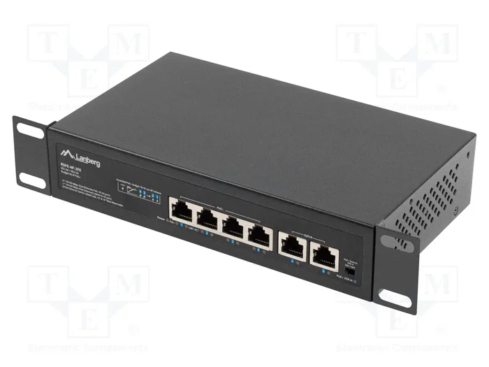 LANBERG Switch Ethernet Fast Ethernet 6 ports (4x PoE+) noir