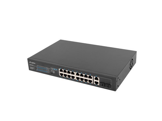 Lanberg Switch 18 Ports 100Mb 16x PoE+ 2x Combo Uplink Gigabit SFP Rack 19" 1U