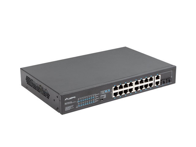 Lanberg Switch 18 Ports 100Mb 16x PoE+ 2x Combo Uplink Gigabit SFP Rack 19" 1U