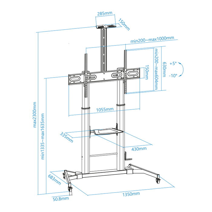 Support de TV TooQ ZEUS 60" 100" 100 kg Support de TV TooQ ZEUS 60" 100" 100 kg
