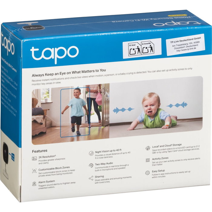TP-Link Tapo C110 Caméra de surveillance Wi-Fi intérieure 2K TP-Link Tapo C110 Caméra de surveillance Wi-Fi intérieure 2K