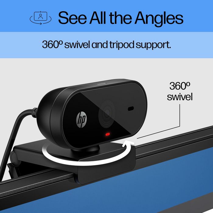 HP Webcam 320 FHD 1080p avec grand angle, micro intégré, obturateur de confidentialité et compatibilité Chromebook HP Webcam 320 FHD 1080p avec grand angle, micro intégré, obturateur de confidentialité et compatibilité Chromebook