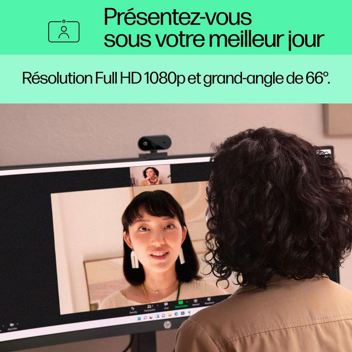 HP Webcam 320 FHD 1080p avec grand angle, micro intégré, obturateur de confidentialité et compatibilité Chromebook HP Webcam 320 FHD 1080p avec grand angle, micro intégré, obturateur de confidentialité et compatibilité Chromebook