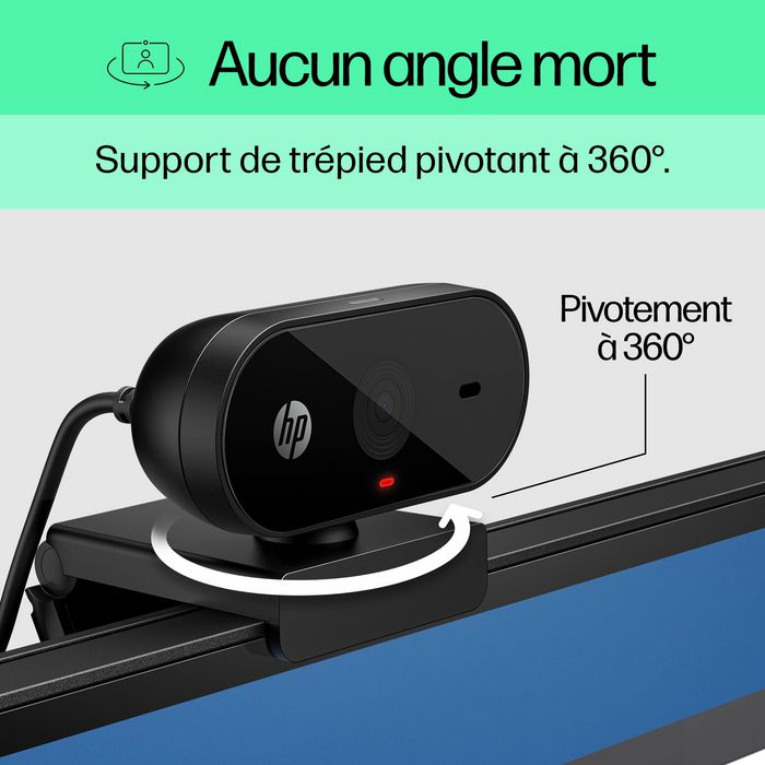 HP Webcam 320 FHD 1080p avec grand angle, micro intégré, obturateur de confidentialité et compatibilité Chromebook HP Webcam 320 FHD 1080p avec grand angle, micro intégré, obturateur de confidentialité et compatibilité Chromebook
