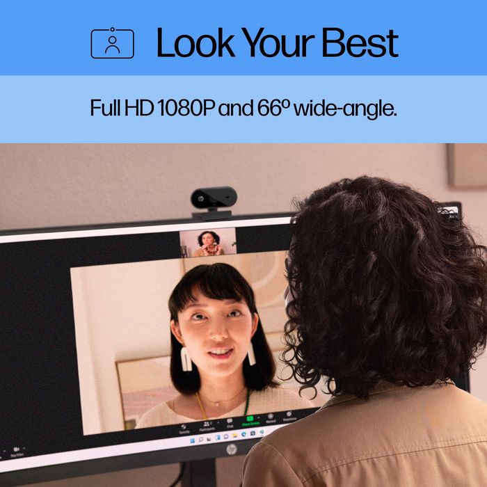 HP Webcam 320 FHD 1080p avec grand angle, micro intégré, obturateur de confidentialité et compatibilité Chromebook HP Webcam 320 FHD 1080p avec grand angle, micro intégré, obturateur de confidentialité et compatibilité Chromebook