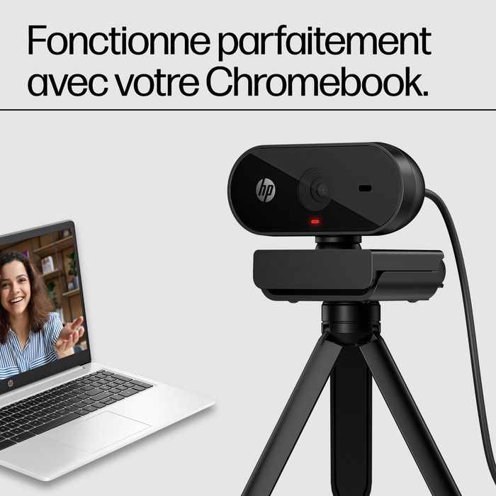 HP Webcam 320 FHD 1080p avec grand angle, micro intégré, obturateur de confidentialité et compatibilité Chromebook HP Webcam 320 FHD 1080p avec grand angle, micro intégré, obturateur de confidentialité et compatibilité Chromebook