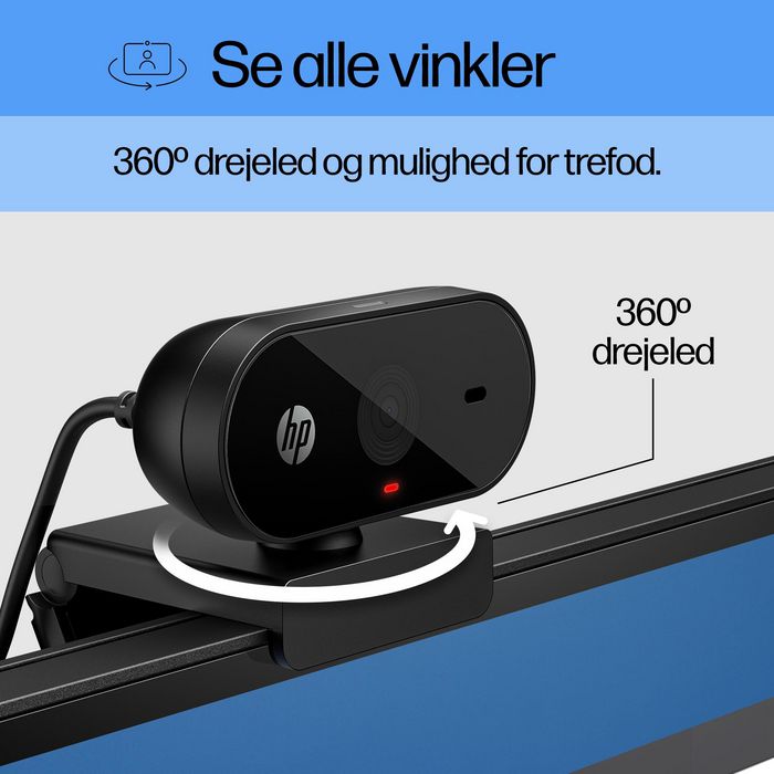 HP Webcam 320 FHD 1080p avec grand angle, micro intégré, obturateur de confidentialité et compatibilité Chromebook HP Webcam 320 FHD 1080p avec grand angle, micro intégré, obturateur de confidentialité et compatibilité Chromebook