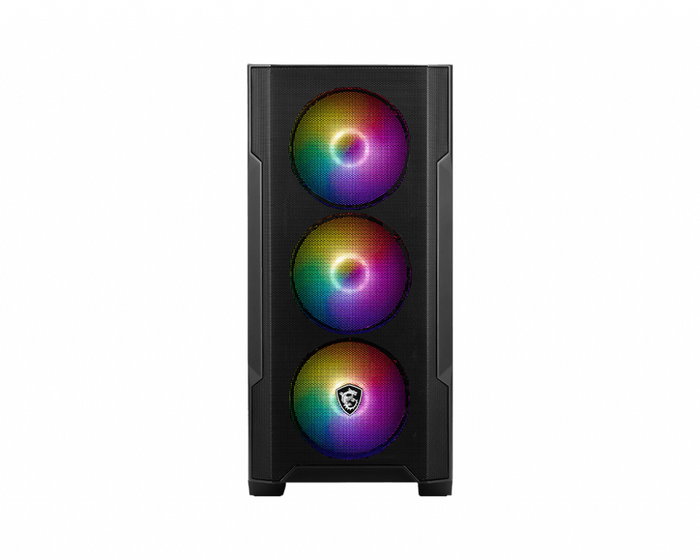 MSI MAG Forge M100A Boîtier PC Gaming Micro-ATX, Panneau avant mesh, Fenêtre latérale, RGB, 3 ventilateurs 120mm, Noir