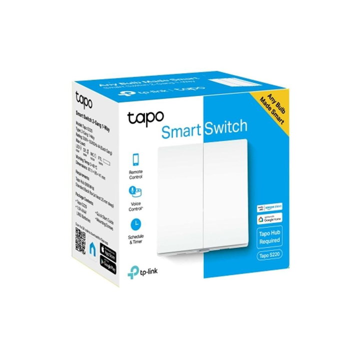 TP-Link Tapo S220 Interrupteur Intelligent Mural Blanc TP-Link Tapo S220 Interrupteur Intelligent Mural Blanc