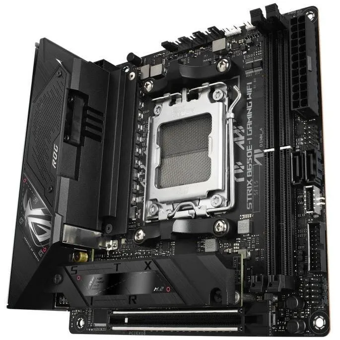 Asus ROG STRIX B650E-I GAMING WiFi - Carte mère AMD AM5 (Socket AM5) micro-ATX, WiFi 6E, Bluetooth 5.2, Noir Asus ROG STRIX B650E-I GAMING WiFi - Carte mère AMD AM5 (Socket AM5) micro-ATX, WiFi 6E, Bluetooth 5.2, Noir