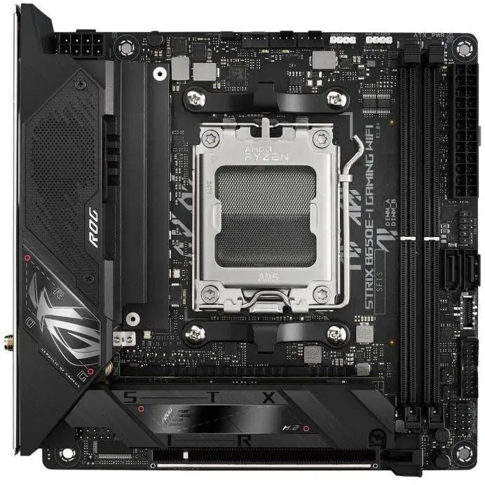 Asus ROG STRIX B650E-I GAMING WiFi - Carte mère AMD AM5 (Socket AM5) micro-ATX, WiFi 6E, Bluetooth 5.2, Noir Asus ROG STRIX B650E-I GAMING WiFi - Carte mère AMD AM5 (Socket AM5) micro-ATX, WiFi 6E, Bluetooth 5.2, Noir