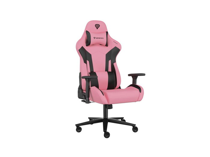 Genesis Nitro 720 Fauteuil Gaming Rose avec Repose-tête et Coussin Lombaire, Siège Réglable en Hauteur