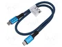 Lanberg Câble USB-C USB4 Gen 2x2 0,5m Noir/Bleu
