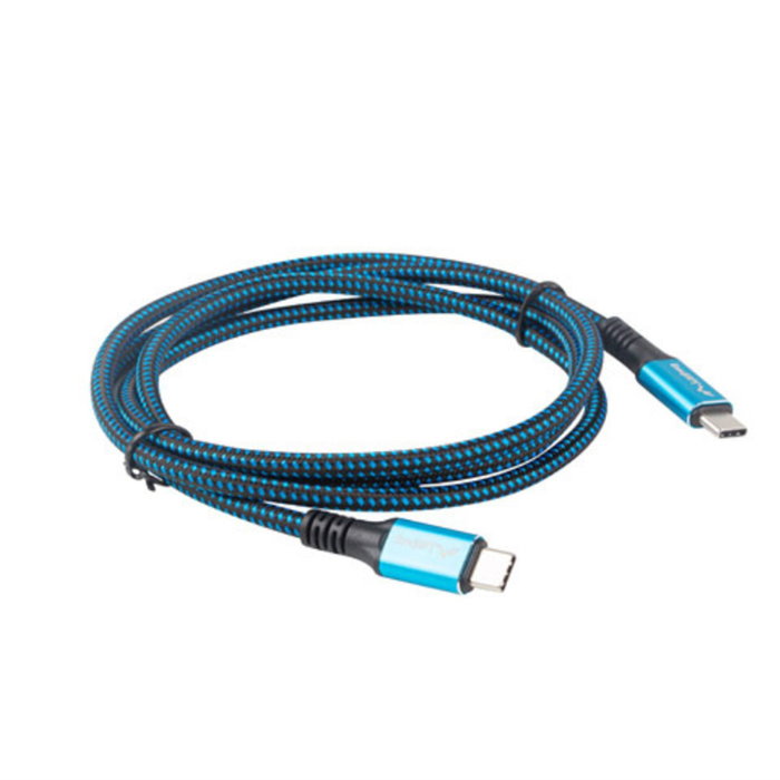 Lanberg CA-CMCM-45CU-0012-BK Câble USB-C vers USB-C 1,2 m USB4 Gen 2x2 100W Noir Bleu