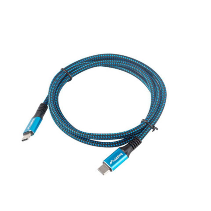 Lanberg CA-CMCM-45CU-0012-BK Câble USB-C vers USB-C 1,2 m USB4 Gen 2x2 100W Noir Bleu