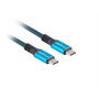 Lanberg CA-CMCM-45CU-0012-BK Câble USB-C vers USB-C 1,2 m USB4 Gen 2x2 100W Noir Bleu