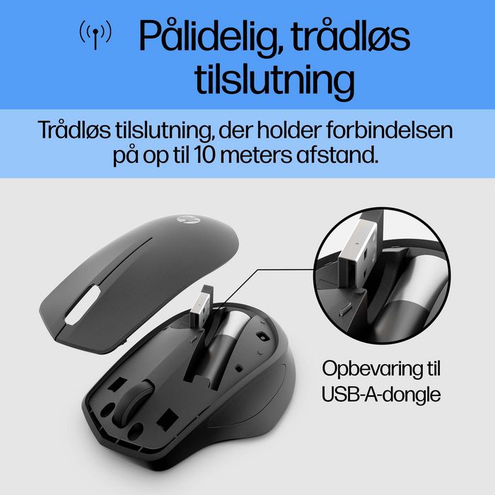 HP Souris Sans Fil Silent 280M - Clics Silencieux, Autonomie 18 Mois, Ergonomique, Bluetooth pour Ordinateur Portable et PC