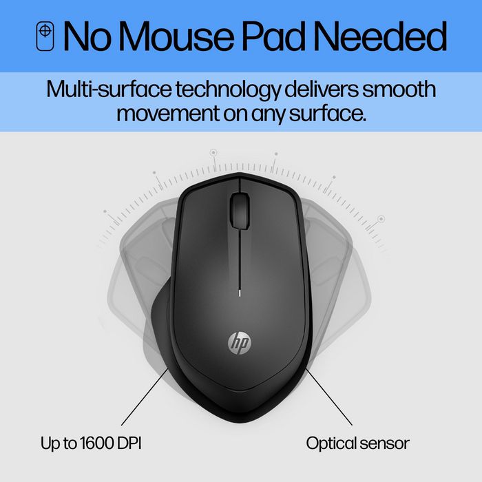 HP Souris Sans Fil Silent 280M - Clics Silencieux, Autonomie 18 Mois, Ergonomique, Bluetooth pour Ordinateur Portable et PC