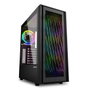 Sharkoon Wave ATX Boîtier PC Gaming Bureau Noir RGB Ventilateurs 120mm USB 3.2 Verre Trempé