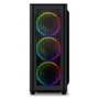 Sharkoon Wave ATX Boîtier PC Gaming Bureau Noir RGB Ventilateurs 120mm USB 3.2 Verre Trempé
