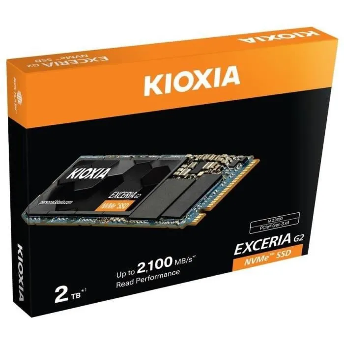 KIOXIA EXCERIA G2 SSD 2 To M.2 2100 Mo/s Lecture 1700 Mo/s Écriture