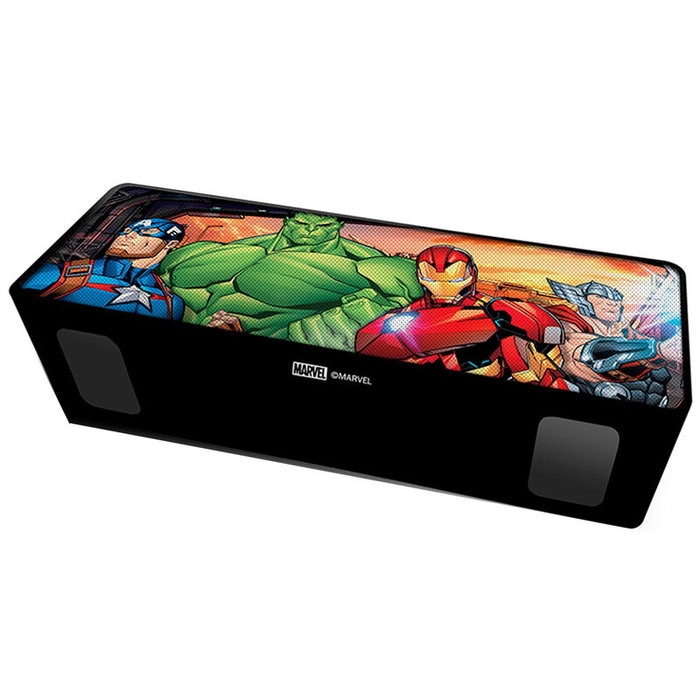 Marvel Avengers - Haut-parleur portable sans fil Bluetooth Vengadores, 10W RMS, batterie 2000mAh, USB, AUX, microSD, mains libres