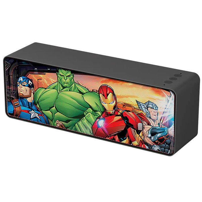Marvel Avengers - Haut-parleur portable sans fil Bluetooth Vengadores, 10W RMS, batterie 2000mAh, USB, AUX, microSD, mains libres