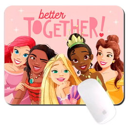 ERT GROUP Tapis de souris antidérapant en mousse avec motif Princesses Disney pour confort main et poignet - 22 x 18 cm