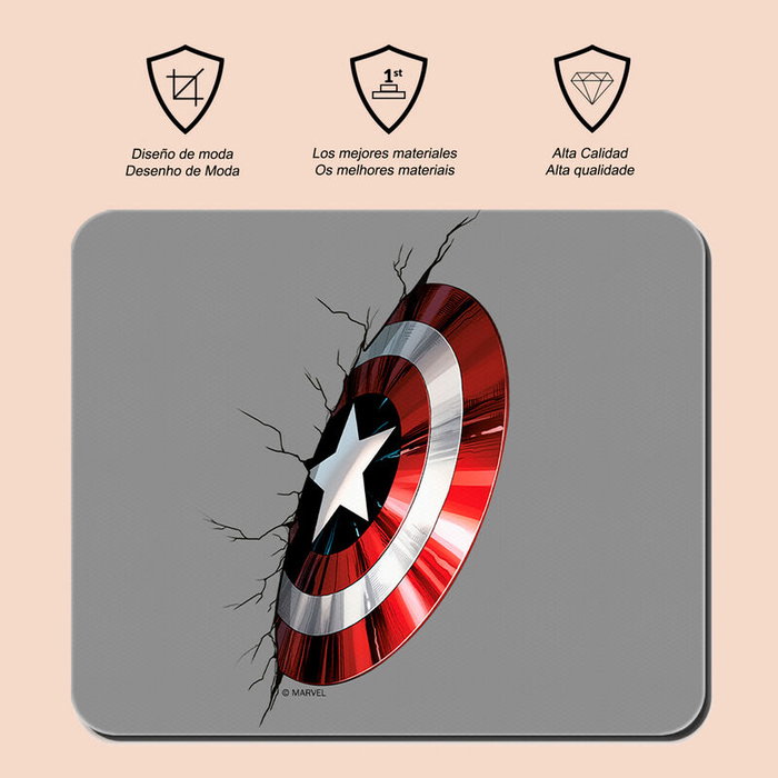 ERT GROUP Tapis de souris gamer Marvel Captain America avec surface anti-dérapante, 22x18 cm