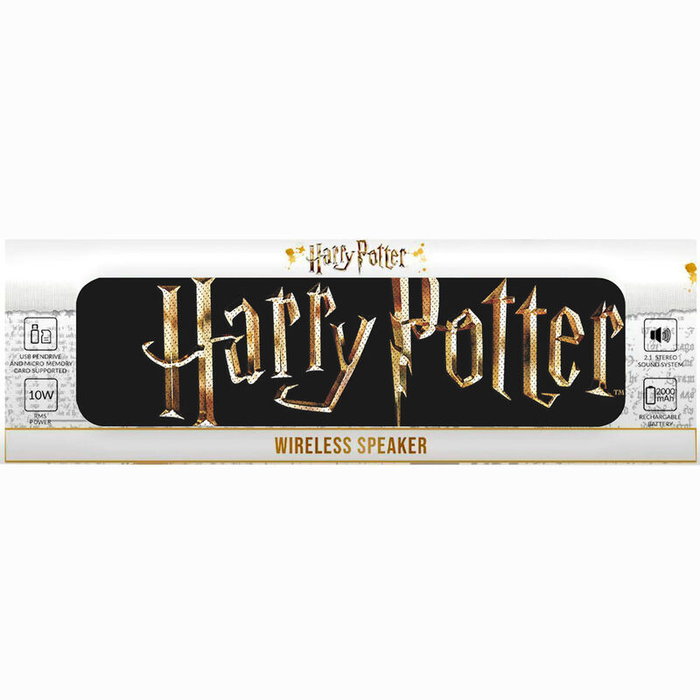 Enceinte portable Bluetooth avec licence Harry Potter - Puissance 10W, batterie 2000 mAh, lecteur USB/microSD, entrée AUX, mains libres