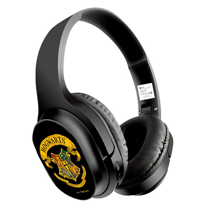 Harry Potter Casque audio sans fil Hogwarts Bluetooth 5.0 avec microphone HD, design pliable, batterie 500mAh et lecteur MP3 intégré