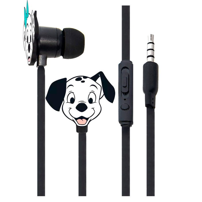 ERT GROUP Écouteurs 101 Dalmatas avec Contrôle Multifonction, Réponse Appels, Jack 3.5mm, Haut-parleur 10mm, Cable 1.2m, Matériau ABS Haut de Gamme