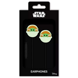 ERT GROUP Casque audio intra-auriculaire Star Wars Mandalorian Baby Yoda, câble 1,2m avec connecteur 3,5mm, contrôle multifonction des appels et musique