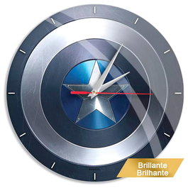 Captain America Horloge murale Marvel - Diamètre 30,5 cm avec cadran brillant, mécanisme silencioux, alimentation par pile AA