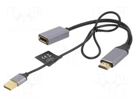 GEMBIRD Adaptateur DisplayPort socle vers HDMI prise avec USB A prise, 0,1 m