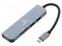 GEMBIRD Hub USB Cablexpert avec 2 ports USB-A, prise USB-C et lecteurs de cartes