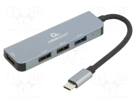 GEMBIRD Adaptateur 4 en 1 USB 3.1 Gen 1 et USB 2.0 gris