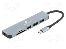GEMBIRD Hub USB Cablexpert avec HDMI 4K, USB-A, USB-C et lecteurs de cartes SD/microSD
