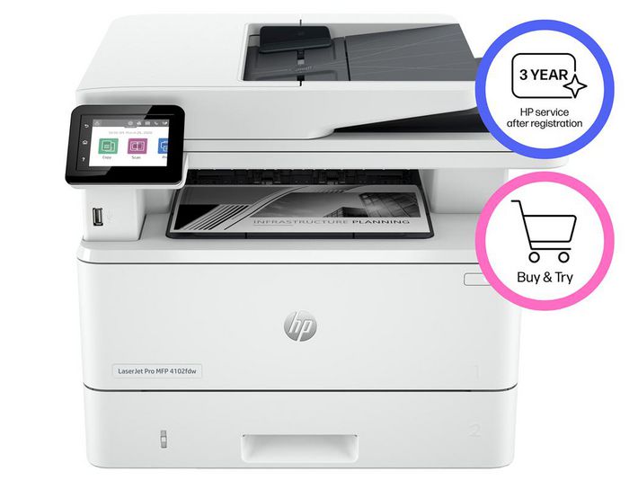 HP Imprimante LaserJet Pro MFP 4102fdw - Multifonction réseau couleur sans fil, chargeur automatique de documents